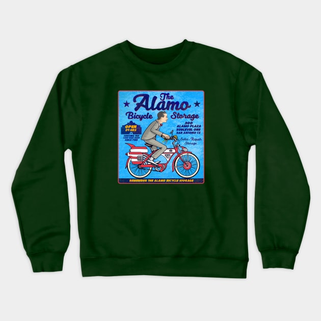 Alamo Bicycle Storage Crewneck Sweatshirt by ChetArt